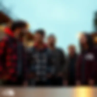 Social Gatherings in Style with North Face Group of friends wearing North Face flannel shirts