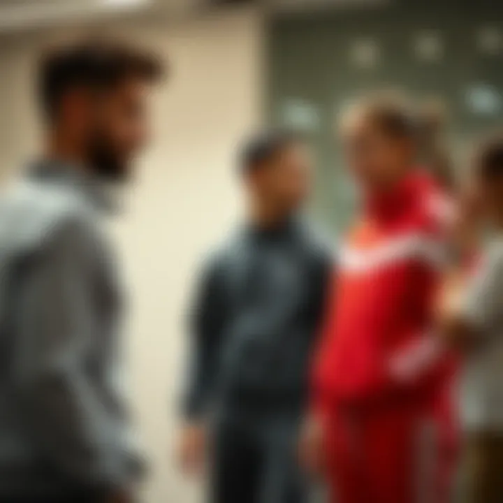 Choosing the Right Outfit A parent helping their child choose the right outfit, focusing on tracksuit selection.