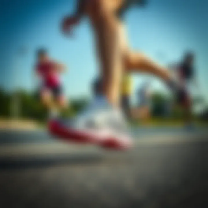 Performance Meets Style in Action A dynamic running scene featuring Pierre Cardin athletic footwear