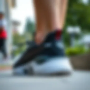 Close-up of the Puma Carina Street shoe design showcasing its intricate details