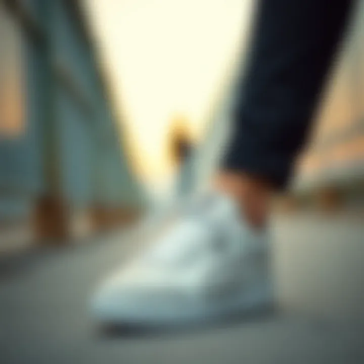 A stylish individual wearing Puma Roma sneakers with a fashionable outfit.