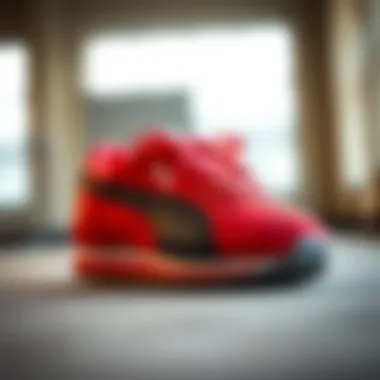 The quality materials used in the Puma Roma sneaker highlighted.