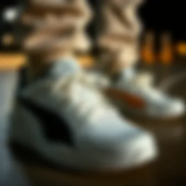 Close-up of Puma footwear showcasing comfort and design features