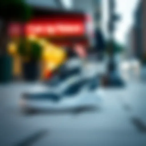 Elegant Puma sneakers displayed in a stylish urban environment