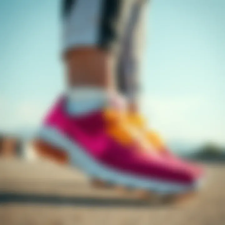 A stylish fitness enthusiast wearing colorful Nike sneakers during a workout session.