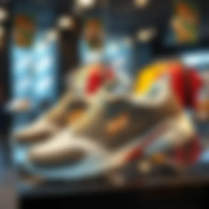 Stylish Skechers sneakers on display