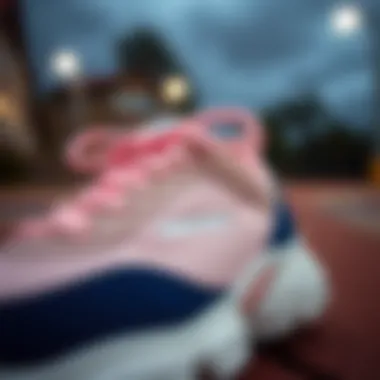 Close-up of Skechers shoes highlighting design and material quality