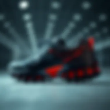 Close-up of Skechers shoe technology