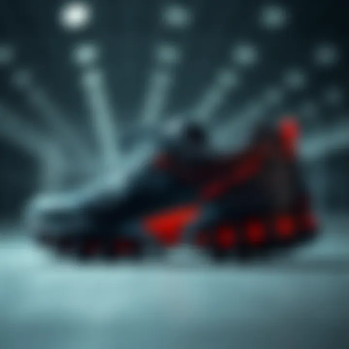 Close-up of Skechers shoe technology