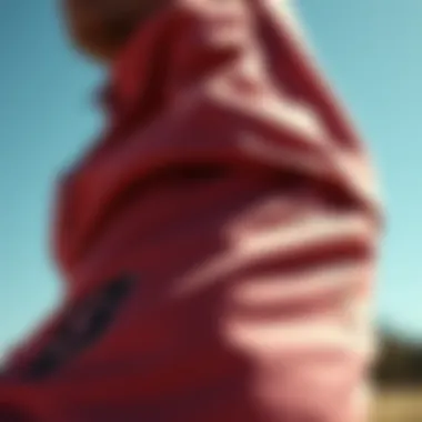 High-quality fabric of a tracksuit under sunlight