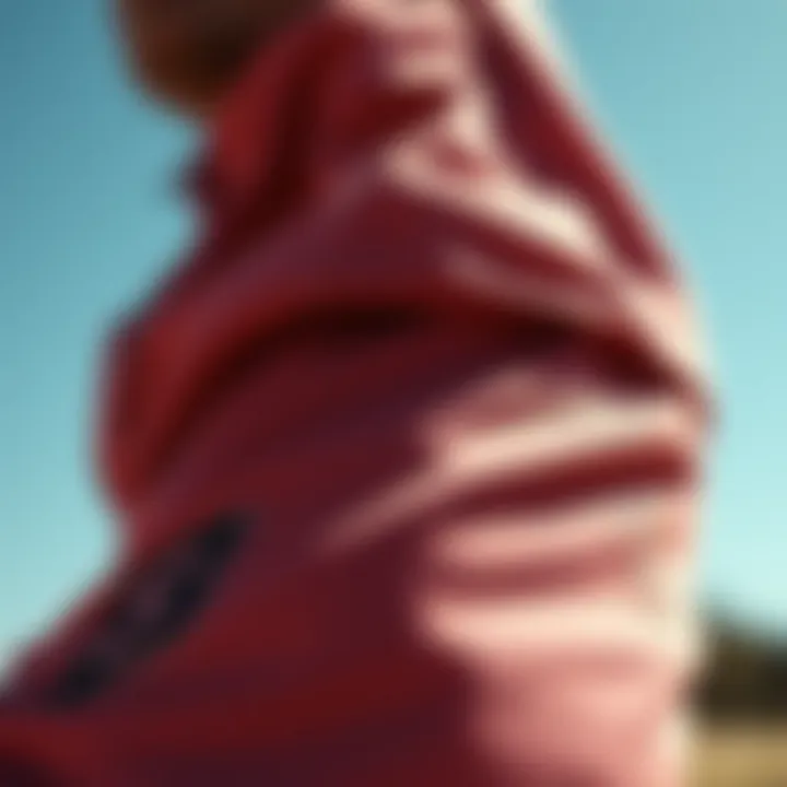 High-quality fabric of a tracksuit under sunlight