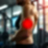 Illustration of pain indicators in the arm post-workout