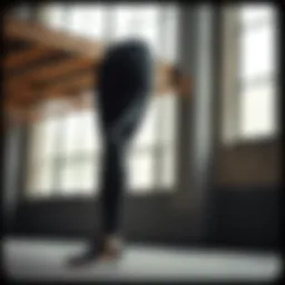 Stylish athletic tights displayed with natural light