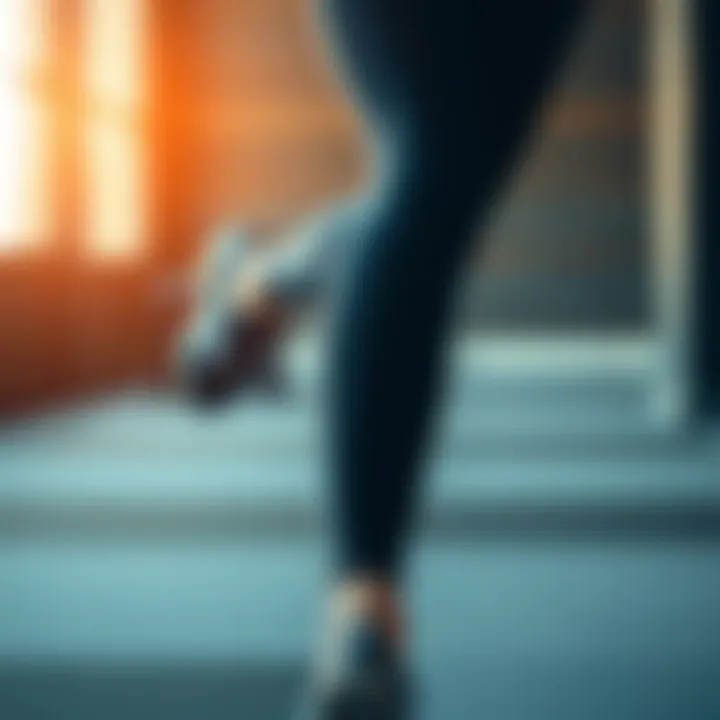 Athletic tights in action during a workout