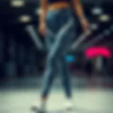 Stylish athletic leggings on display