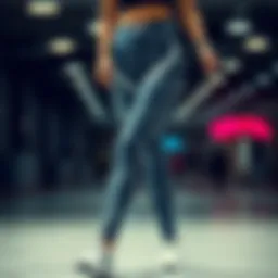 Stylish athletic leggings on display