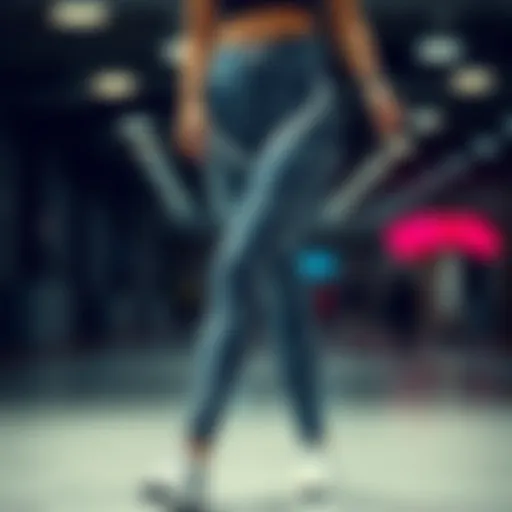 Stylish athletic leggings on display