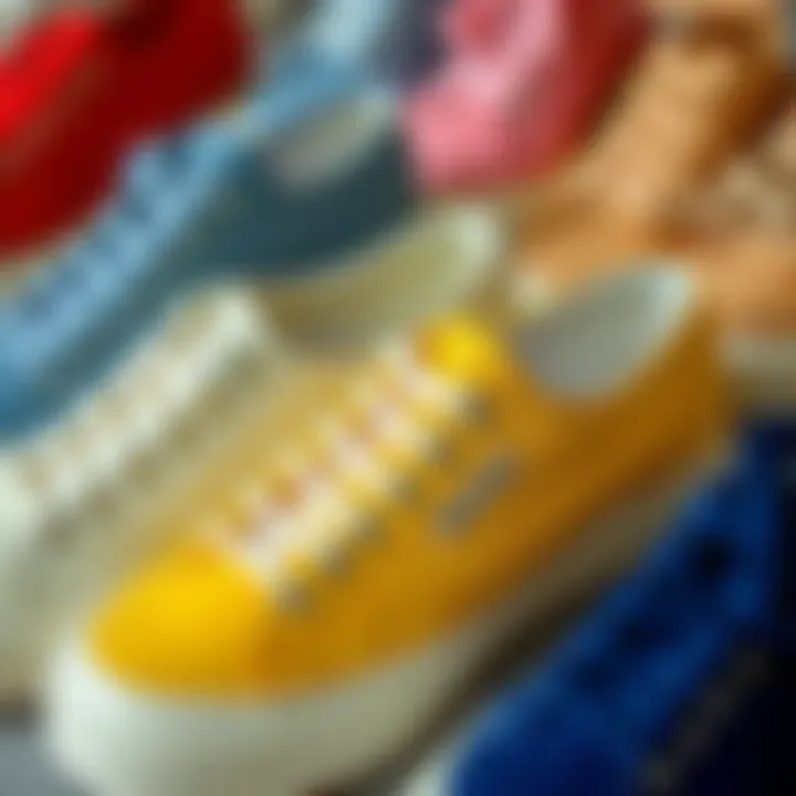 Variety of Colors in Superga Shoe Collection Collection of Superga shoes showcasing various colors