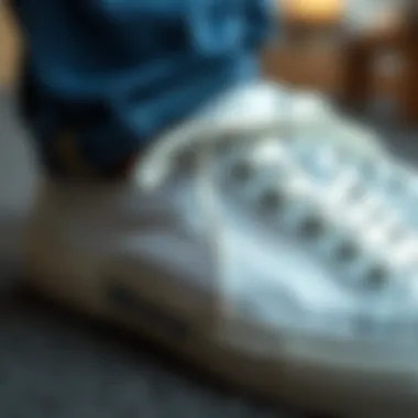 Detailing of Superga Sneakers Close-up of Superga sneaker detailing and design