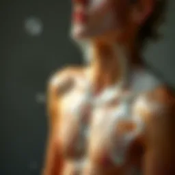 A refreshing scene depicting the cooling effects of sweat on the skin.