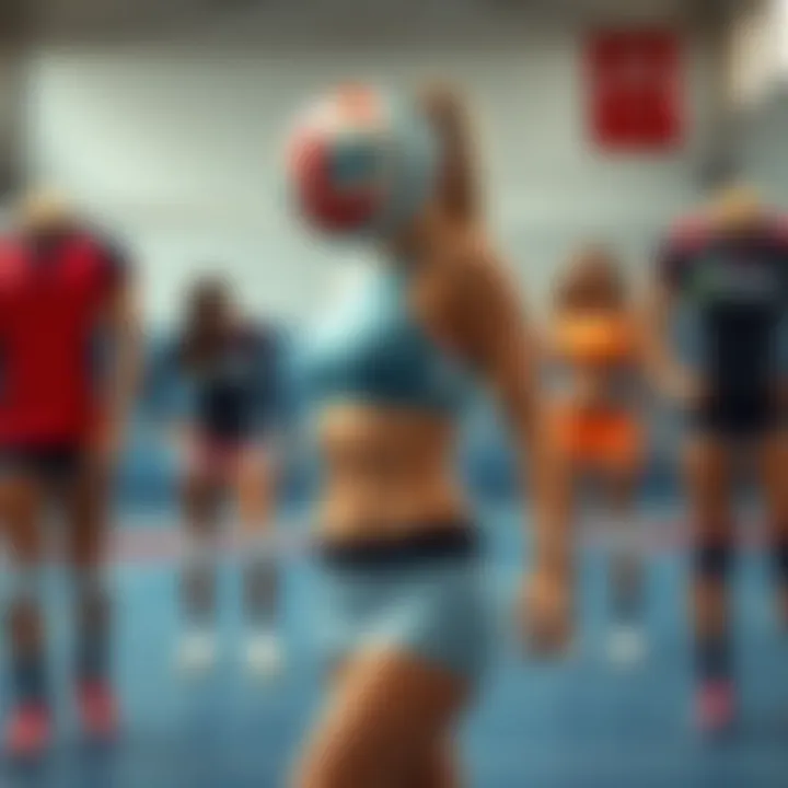 Trendy volleyball gear displayed