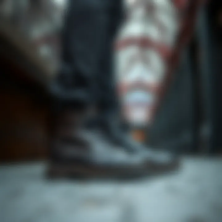 Trendy Urban Turkish Boots Stylish Turkish boots showcased in a trendy urban setting