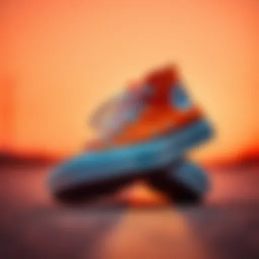 Energetic Style with Orange Converse Energetic orange Converse sneakers on a vibrant background