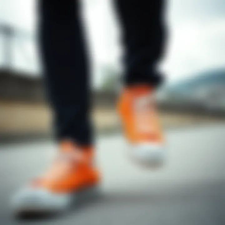 Creative styling tips with orange Converse for sportswear