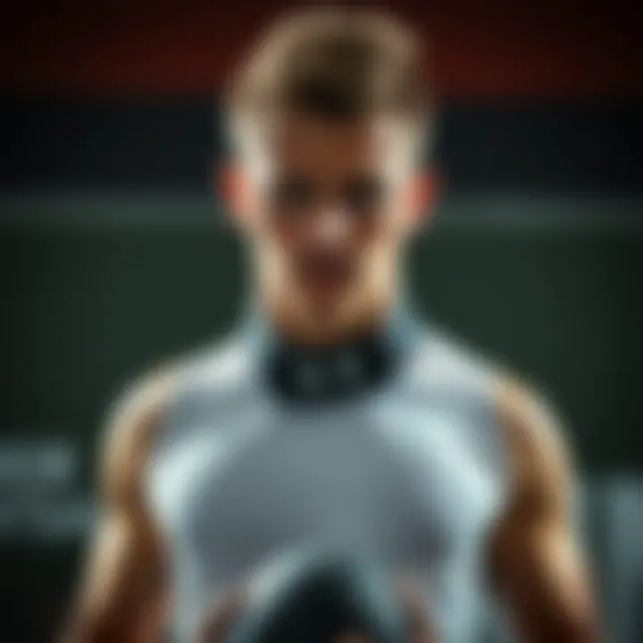 Athlete Training with Under Armour Belt Athlete wearing Under Armour belt during training