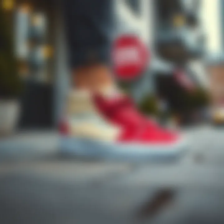 Urban Elegance Elegant display of Vans Knu Skool shoes in a stylish urban setting
