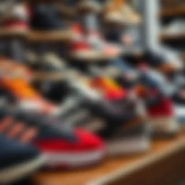 Diverse Brands and Styles of Casual Sport Shoes A display of various brands and styles of casual sport shoes.