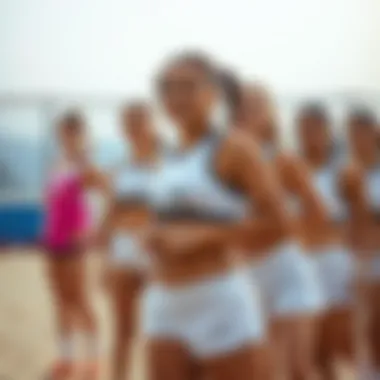 A team in coordinated outfits displaying unity and performance