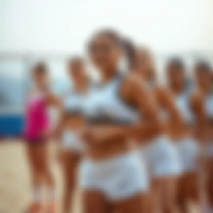 A team in coordinated outfits displaying unity and performance