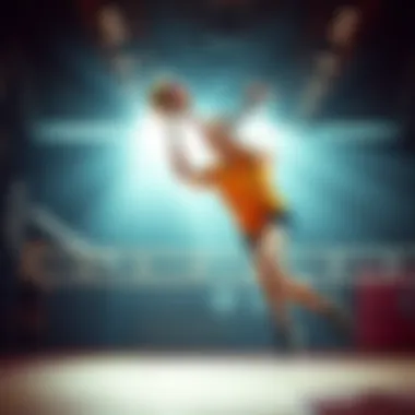 Dynamic volleyball action showcasing athletic wear