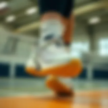 Comfortable volleyball shoes on a court