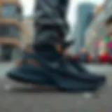 Urban Style with Waterproof Sports Shoes Stylish waterproof sports shoes in urban setting