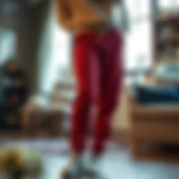 Stylish winter sweatpants showcased in a cozy indoor setting