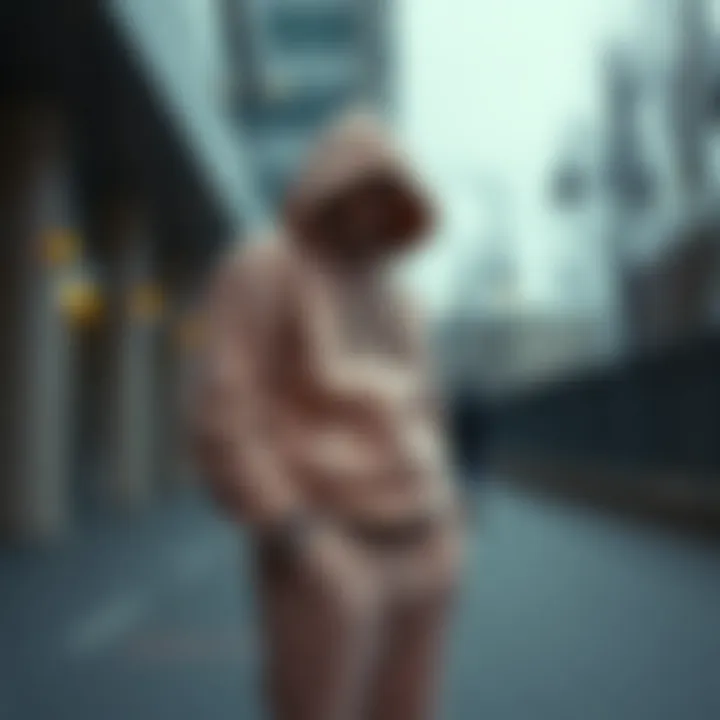 A fashion-forward ensemble featuring winter sweatpants