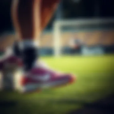 Athlete Showcasing Turf Shoe Performance Professional athlete demonstrating proper footwear during a match