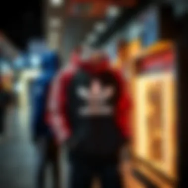 ZX Adidas Apparel in Urban Fashion Setting Stylish urban setting with ZX Adidas apparel on display